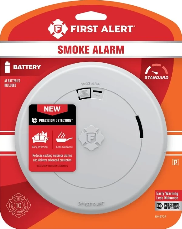 Sm200 Battery Powered Photoelectric Smoke Alarm, Slim Profile, 85 Dba