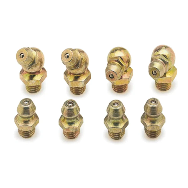 Metric Grease Fitting Set, 6mm X 1 Thread, 8 Pieces With Various Angles